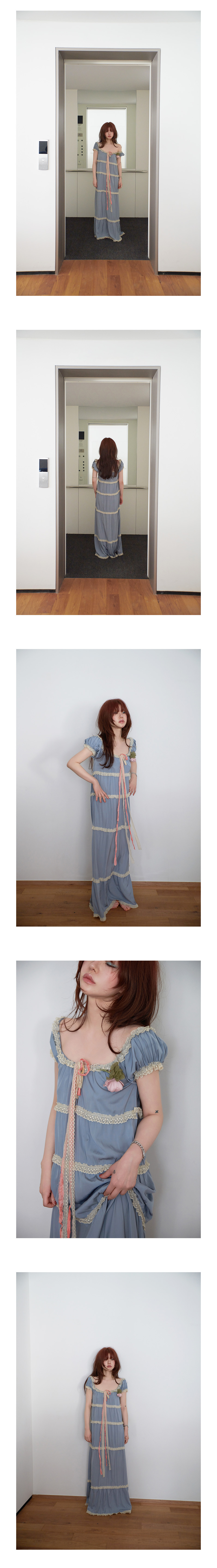ワンピース Freckle silk strap tiered maxi dress F silk strap tiered maxi dress - FRECKLE